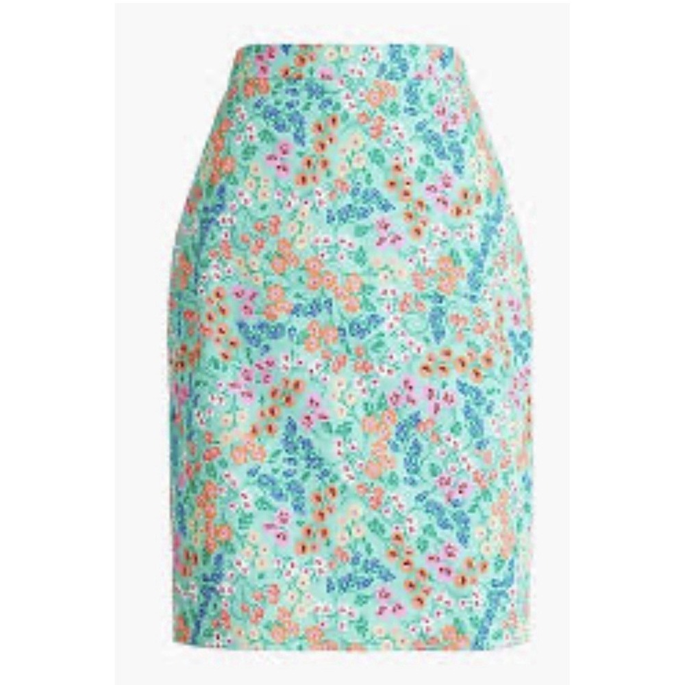 J Crew NWT Woman's Size 14 Colorful Springtime Floral Sateen Pencil Skirt